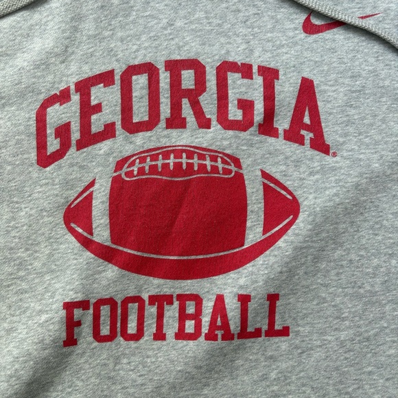 Nike Adult Georgia Bulldogs Football Club Fleece Team Hoodie- Heather Grey- M - Picture 2 of 4